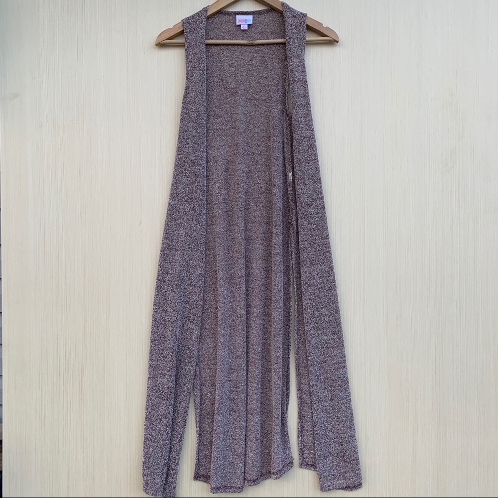 LuLaRoe Joy Marled Purple Sleeveless Duster XS